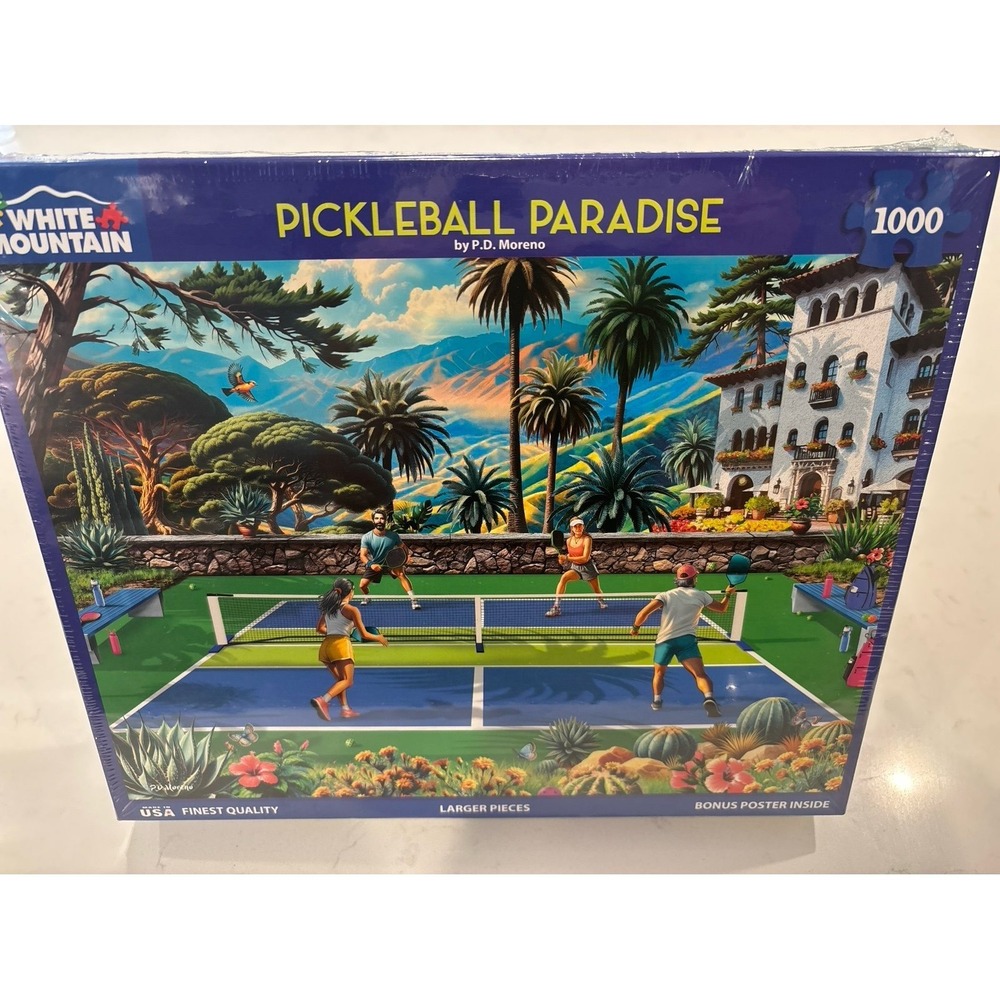 NEW !! PickleBall Puzzle By White Mountain perfect gift for the pickleball lover